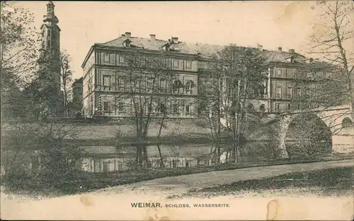 Ansichtskarte Weimar Schloß Wasserseite 1905  gel an Fürst  Pierre Wolkonsky