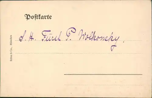 München Eingagshalle Hotel 4 Jahreszeiten 1906  gel. Fürst Wolkonsky