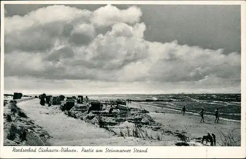 Ansichtskarte Duhnen-Cuxhaven Partie am Steinmacher Strand 1952