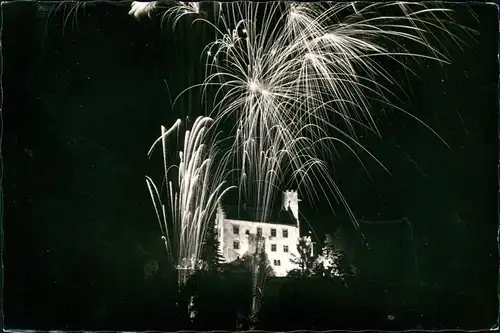 Ansichtskarte Gößweinstein Burgbeleuchtung mit Gossen - Feuerwerk 1962