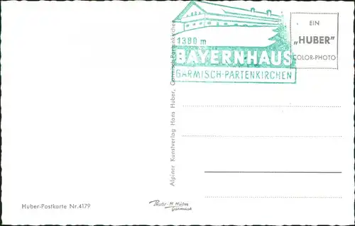 Ansichtskarte Partenkirchen-Garmisch-Partenkirchen Bayernhaus geg. Wank 1959