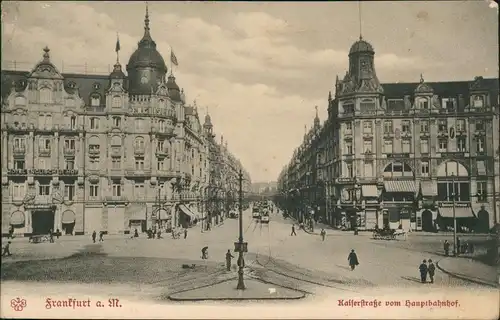 Frankfurt am Main Kaiserstraße vom Hauptbahnhof 1904 gel. an Prinz Wolkonsky