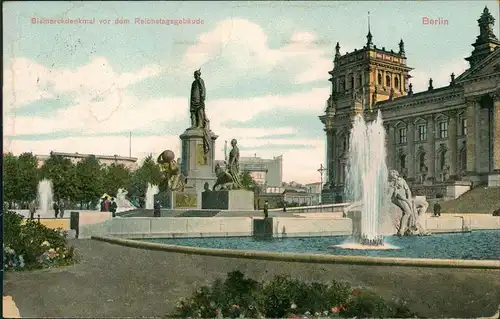 Ansichtskarte Berlin Reichstag 1914  gel an Prinz Pierre Wolkonsky