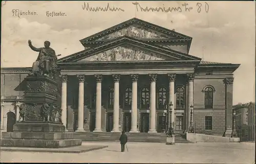 Ansichtskarte München Hofteater. 1912
 gel. an Prinz Pierre Wolkonsky