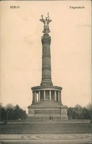 Ansichtskarte Mitte-Berlin Siegessäule 1913  gel. Prinz Pierre Wolkonsky
