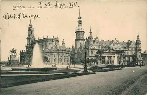 Ansichtskarte Innere Altstadt-Dresden Schloß 1913 gel. Prince Pierre Wolkonsky