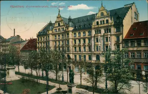 Ansichtskarte München Promenadenplatz 1911  gel. Prince Pierre Wolkonsky