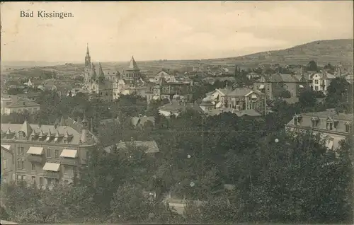Ansichtskarte Bad Kissingen Stadtblick 1908  gel. an Prinz Pierre Wolkonsky