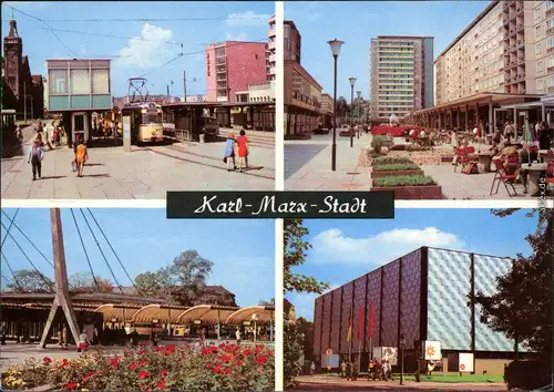 Chemnitz Zentralhaltestelle, Rosenhof, Omnibusbahnhof, Ausstellungshallen 1970