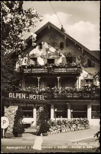 Ansichtskarte Urfeld-Kochel am See Alpengasthof u. H Schmied 1959