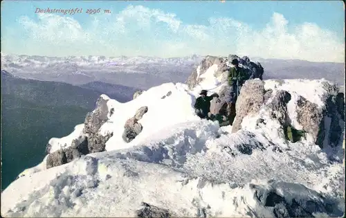 Ansichtskarte Dachstein Dachsteingipfel 2996 m. Bergsteiger 1909