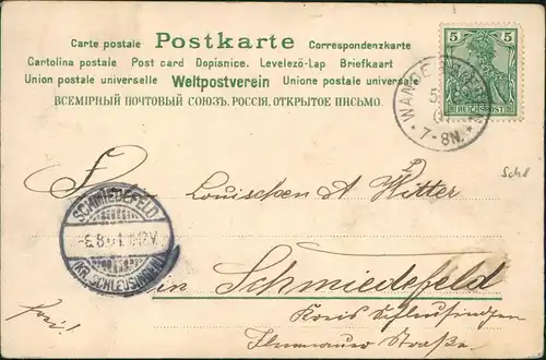 Ansichtskarte  Künstlerkarte Orchideen - Postkarte mit Blütenduft 1901