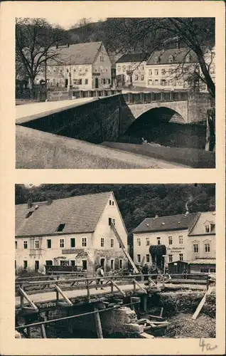 Bad Gottleuba-Berggießhübel An der Brücke Vor- und nach dem Unwetter 1927