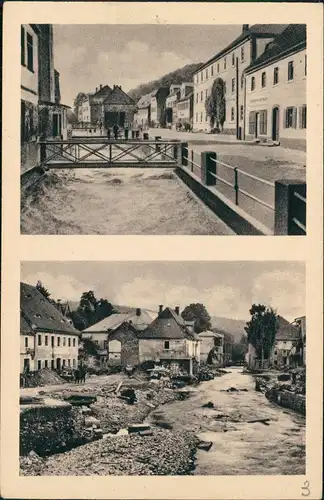 Bad Gottleuba-Berggießhübel Hauptstraße: Vor- u nach dem Unwetter Unwetter 1927