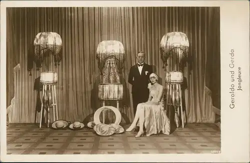 Ansichtskarte  Zirkus Cirkus Geraldo und Gerda Jongleure 1934