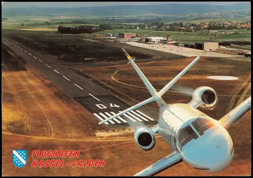 Ansichtskarte Calden Flughafen Kassel - Flugzeug Fotomontage 1987