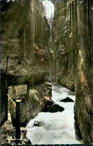 Ansichtskarte Garmisch-Partenkirchen Partnachklamm, color Fotokarte 1958