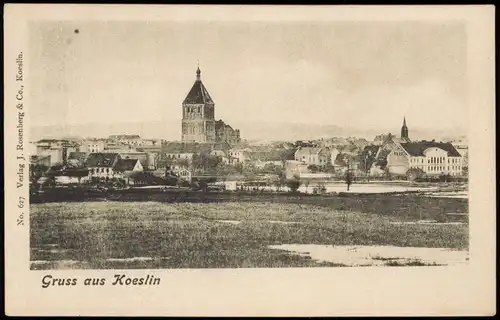 Postcard Köslin Koszalin Partie an der Stadt 1909