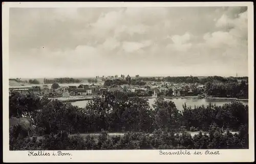 Postcard Kallies Pommern Kalisz Pomorski Gesamtbild der Stadt. 1934