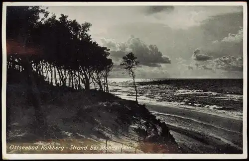 Berg Dievenow Dziwnów Ostseebad Kalkberg - Strand bei Mondschein 1939