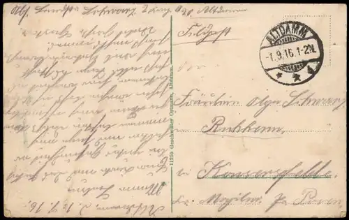 Postcard Altdamm-Stettin Dąbie Szczecin Wilhelmsplatz 1916  gel. Feldpoststempel