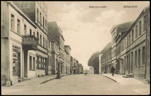 Postcard Altdamm-Stettin Dąbie Szczecin Mühlenstraße 1916  gel. Feldpost