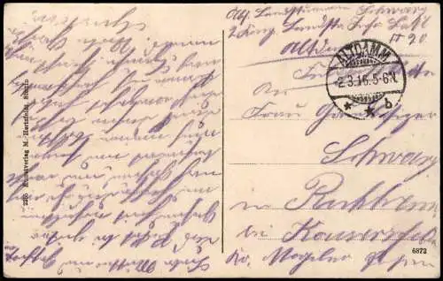 Postcard Altdamm-Stettin Dąbie Szczecin Mühlenstraße 1916  gel. Feldpost