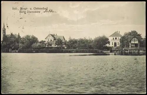 Postcard Berg Dievenow Dziwnów Stadtpartie vom Meer 1926