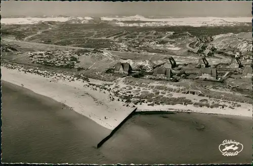 Ansichtskarte List auf Sylt Luftbild Strand Häuser 1961