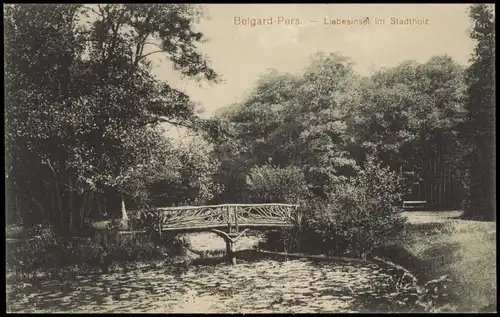 Belgard an der Persante Białogard Liebesinsel im Stadtholz Pommern 1912