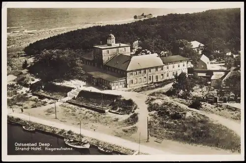 Postcard Treptower Deep / Regamünde Mrzeżyno Luftbild Strandhotel 1930