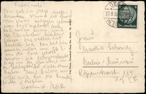 Postcard Treptower Deep / Regamünde Mrzeżyno Strandleben 1935