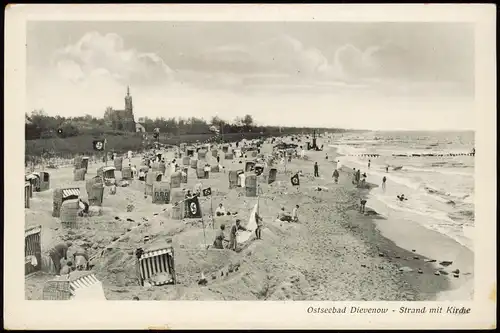 Postcard Berg Dievenow Dziwnów Strand und Promenade Pommern 1940  gel. Feldpost WK2