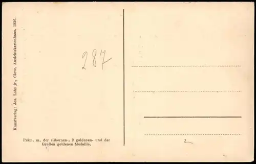 Kleve 2-Bild-AK Thema Johanna Sebus (Heldentat & Denkmal) 1920/1926