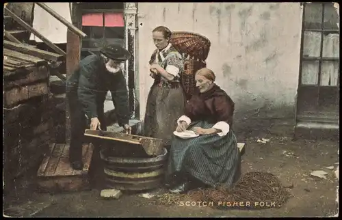 Postcard Schottland SCOTCH FISHER FOLK (Fischer Motiv Schottland) 1904
