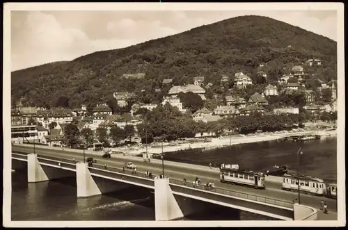 Ansichtskarte Heidelberg Die Neue Brücke - Straßenbahn 1952