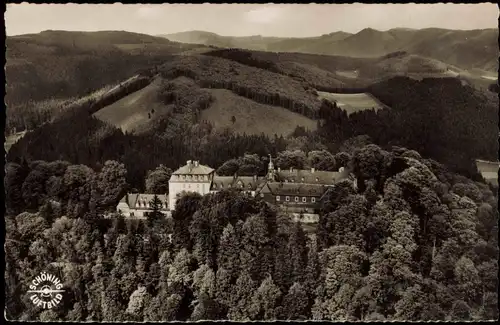 Ansichtskarte Bad Laasphe Luftbild Schloß Wittgenstein 1961