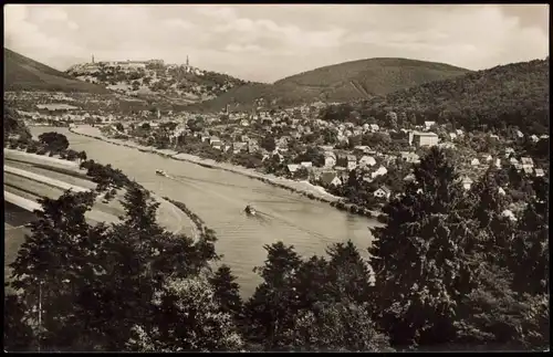 Ansichtskarte Neckargemünd Fernblick auf die Stadt 1961