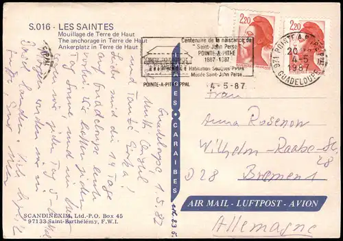 Guadeloupe  LES SAINTES Mouillage de Terre de Haut Guadeloupe (Allgemein) 1987