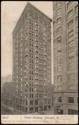 Postcard Chicago Fisher Building, Wolkenkratzer 1904