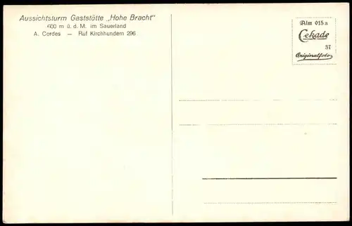 Altenhundem-Lennestadt Sauerland Blick Aussichtsturm Hohe Bracht 1930