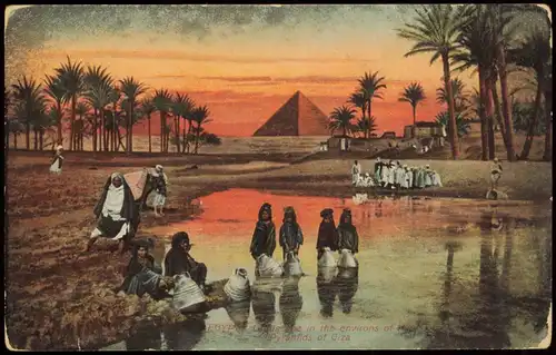 Giseh Gizeh الجيزة EGYPTE Paysage aux abords des Pyramides de Guizeh 1910