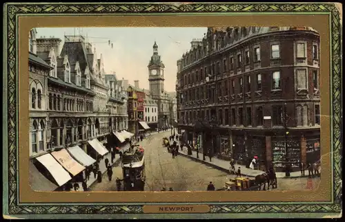 Ansichtskarte  NEWPORT Commercial Street View, Business, Shops 1914