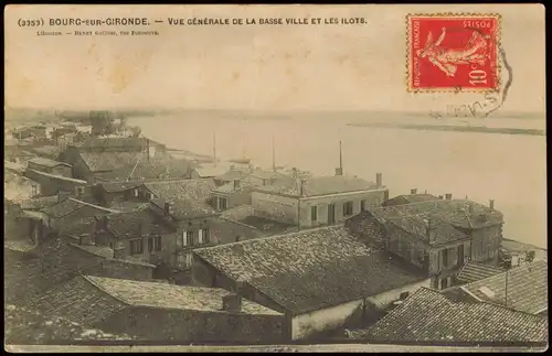Bourg-sur-Gironde VUE GÉNÉRALE DE LA BASSE VILLE ET LES ILOTS 1906