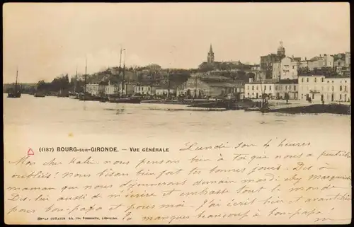 CPA Bourg-sur-Gironde Panorama Ortsansicht, VUE GÉNÉRALE 1902