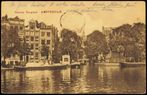 Postkaart Amsterdam Amsterdam Stadtteilansicht Groene Burgwal 1920