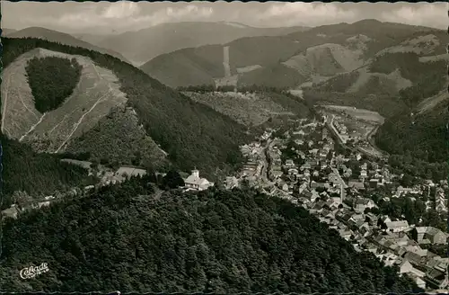 Ansichtskarte Bad Lauterberg im Harz Luftbild Ort vom Flugzeug aus 1956