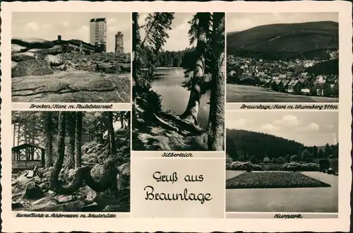 Ansichtskarte Braunlage Mehrbildkarte mit Orts- und Umlandansichten 1955