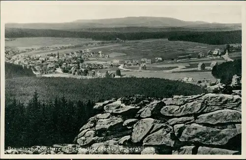 Ansichtskarte Braunlage Panorama-Ansicht Oberharz Blick Wurmbergklippe 1920