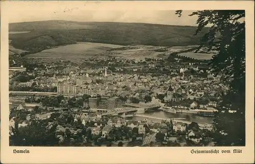 Ansichtskarte Hameln Panorama-Ansicht Gesamtansicht vom Klüt 1950
